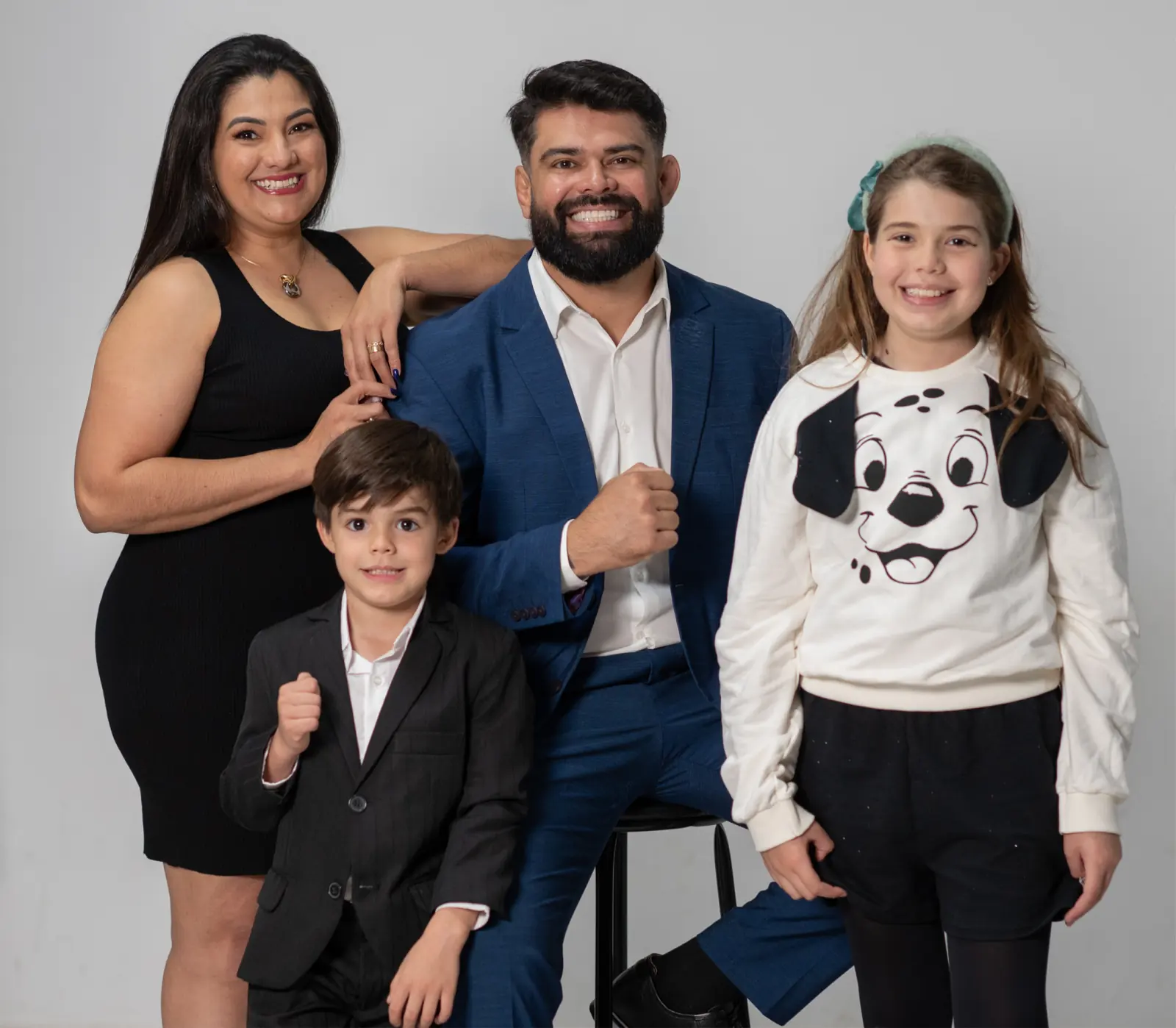 Fernando FH com a esposa Deisiane e os filhos Alice e Henrique